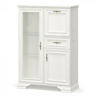 Comoda cu vitrina IRYS, 3 usi, 1 sertar, geam, pin anderson, 93,4x39x133 cm - 1