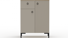 Comoda DOMINICA, 2 usi, 1 sertar, taupe + stejar silverjack, 70x41x93 cm