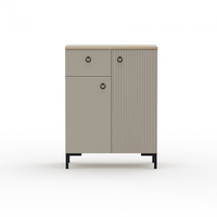 Comoda DOMINICA, 2 usi, 1 sertar, taupe + stejar silverjack, 70x41x93 cm - 1