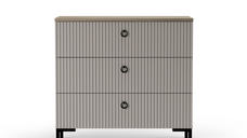 Comoda DOMINICA, 3 sertare, taupe + stejar silverjack, 85,5x41x81 cm
