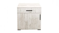 Comoda ECONO, 1 usa si 1 sertar, pin antichizat, 60x40x64,5 cm
