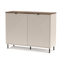 Comoda EVO, 2 usi, casmir + stejar castello, 123,4x40x95,4 cm - 1