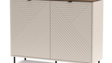 Comoda EVO, 2 usi, casmir + stejar castello, 123,4x40x95,4 cm