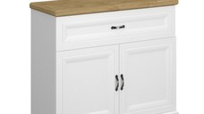 Comoda RIVA, 2 usi, 1 sertar, alb + stejar harbor, 102,7x41x91,3 cm