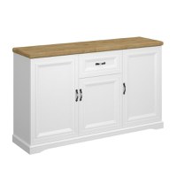 Comoda RIVA, 3 usi, 1 sertar, alb + stejar harbor, 153x41x91,3 cm - 1