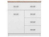 Comoda TOP MIX, 1 usa, 4 sertare, alb, 80x33x85 cm - 1
