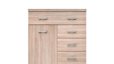 Comoda TOP MIX, 1 usa, 4 sertare, stejar sonoma, 80x33x85 cm