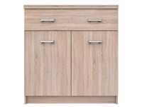 Comoda TOP MIX, 2 usi, 1 sertar, stejar sonoma, 80x33x85 cm - 1