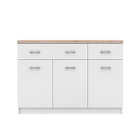 Comoda TOP MIX, 3 usi, 2 sertare, alb, 120x33x85 cm - 1