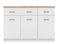 Comoda TOP MIX, 3 usi, 2 sertare, alb, 120x33x85 cm - 1