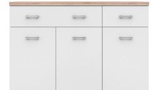 Comoda TOP MIX, 3 usi, 2 sertare, alb, 120x33x85 cm