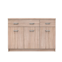 Comoda TOP MIX, 3 usi, 2 sertare, stejar sonoma, 120x33x85 cm - 1