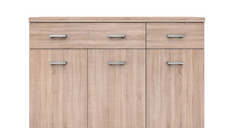 Comoda TOP MIX, 3 usi, 2 sertare, stejar sonoma, 120x33x85 cm