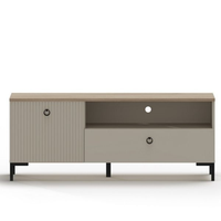 Comoda TV DOMINICA, 1 usa rabatabila, 1 sertar, taupe + stejar silverjack, 135x41x54,5 cm - 1