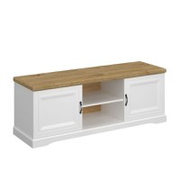 Comoda TV RIVA, 2 usi, alb + stejar harbor, 149,6x45x54,5 cm - 1