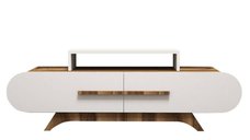 Comoda TV ROSE, nuc + alb, 145x36,8x49,8 cm