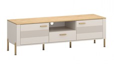 Comoda TV RUBEN, 2 usi, 1 sertar, casmir + stejar piatra, 172,7x50,2x53 cm
