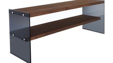 Comoda TV TV100, finisaj nuc, dimensiuni 120x35x45 cm