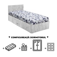 Configurator Dormitor ALMA, pin antichizat, de la Pat cu sertar Alma 120x200 cm, adauga Saltea, Noptiere, Comoda, Dulap - 1