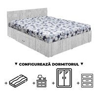 Configurator Dormitor ALMA, pin antichizat, de la Pat cu sertar Alma 140x200 cm, adauga Saltea, Noptiere, Comoda, Dulap - 1
