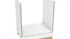 Corp inferior 60 pentru cuptor YANA, corp alb, fronturi alb + sonoma, 60x50x77 cm