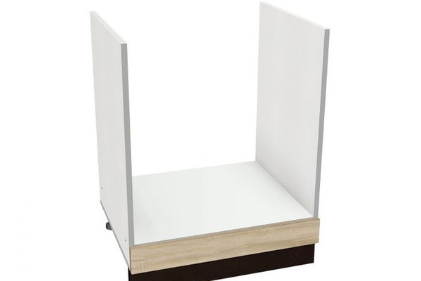 Corp inferior 60 pentru cuptor YANA, corp alb, fronturi sonoma deschis + inchis, 60x50x77 cm