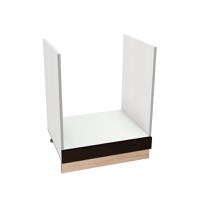 Corp inferior 60 pentru cuptor YANA, corp alb, fronturi sonoma inchis + deschis, 60x50x77 cm - 1