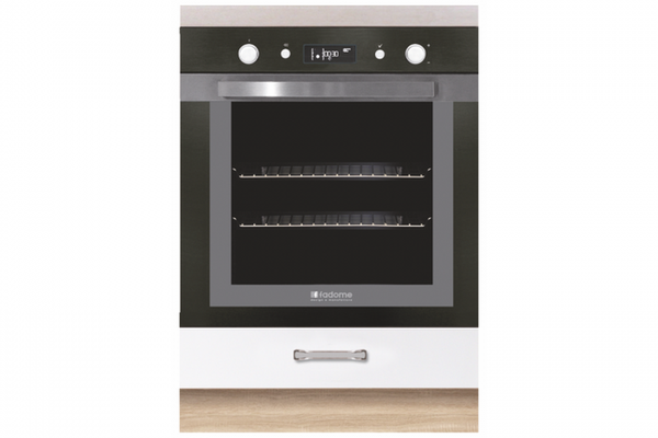 Corp inferior pentru cuptor 60 ECO-17D, corp stejar sonoma, fronturi alb lucios + stejar sanremo, 60x51x82 cm