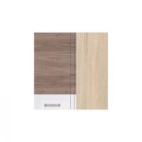 Corp superior de colt ECO-44G stanga, 1 usa, corp stejar sonoma, fronturi alb lucios + stejar sanremo, 70x40x72 cm - 1