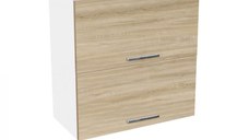 Corp suspendat 60 YANA, 2 usi rabatabile, corp alb, fronturi sonoma, 60x30x60 cm