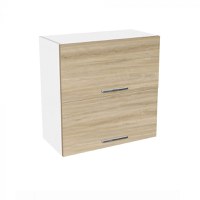 Corp suspendat 60 YANA, 2 usi rabatabile, corp alb, fronturi sonoma, 60x30x60 cm - 1