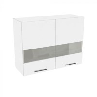 Corp suspendat 80 YANA, 2 usi, geam, corp alb, fronturi alb, 80x30x60 cm - 1