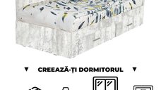 Creeaza-ti Dormitorul ALMA, pin antichizat, de la Pat Colt Alma 120x200 cm, cu 2 sertare laterale pe role, adauga Saltea, Noptiere, Comoda, Dulap