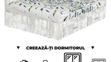 Creeaza-ti Dormitorul ALMA, pin antichizat, de la Pat Colt Alma 140x200 cm, cu 2 sertare laterale pe role, adauga Saltea, Noptiere, Comoda, Dulap