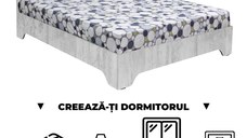 Creeaza-ti Dormitorul ALMA, pin antichizat, de la Pat cu picioare Alma 140x200 cm, adauga Saltea, Noptiere, Comoda, Dulap