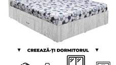 Creeaza-ti Dormitorul ALMA, pin antichizat, de la Pat cu sertar Alma 140x200 cm, adauga Saltea, Noptiere, Comoda, Dulap