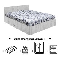 Creeaza-ti Dormitorul ALMA, pin antichizat, de la Pat cu sertar Alma 160x200 cm, adauga Saltea, Noptiere, Comoda, Dulap - 1