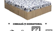Creeaza-ti Dormitorul ALMA, sonoma deschis, de la Pat cu sertar Alma 160x200 cm, adauga Saltea, Noptiere, Comoda, Dulap