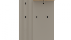 Cuier DOMINICA, taupe + stejar silverjack, 85x26x133 cm