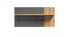 Cuier ESTEBAN, 1 raft, grafit + stejar evok, 80,1x27,6x40 cm