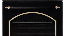 Cuptor incorporabil Hausberg HB-8055RST, 57L, electric, putere 2000W, 4 functii, ventilatie, timer, Clasa A, culoare negru + auriu