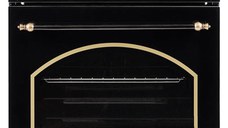 Cuptor incorporabil Hausberg HB-8055RST, 57L, electric, putere 2000W, 4 functii, ventilatie, timer, Clasa A, culoare negru + auriu