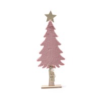 Decoratiune brad, lemn, roz, 26,5x7x72 cm - 1