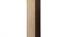 Dulap ALMA, 1 usa, 5 rafturi, corp sonoma inchis, front sonoma deschis, 203x52x40 cm