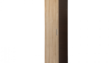 Dulap ALMA, 1 usa, 5 rafturi, corp sonoma inchis, front sonoma deschis, 40x52x203 cm
