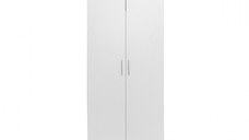 Dulap ALMA 2 usi, 1 raft, bara haine, alb, 80x52x203 cm