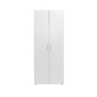 Dulap ALMA 2 usi, 5 rafturi, bara de haine, alb, 80x52x203 cm - 1
