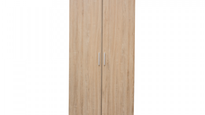 Dulap ALMA 2 usi, 5 rafturi, bara de haine, sonoma, 80x52x203 cm