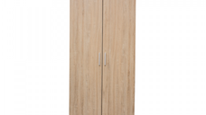 Dulap ALMA 2 usi, 5 rafturi, bara de haine, sonoma, 80x52x203 cm