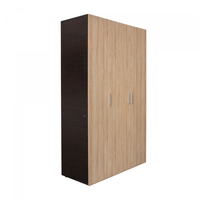 Dulap ALMA L, 3 usi, 6 rafturi, bara de haine, corp sonoma inchis, fronturi sonoma deschis, 120x52x203 cm - 1